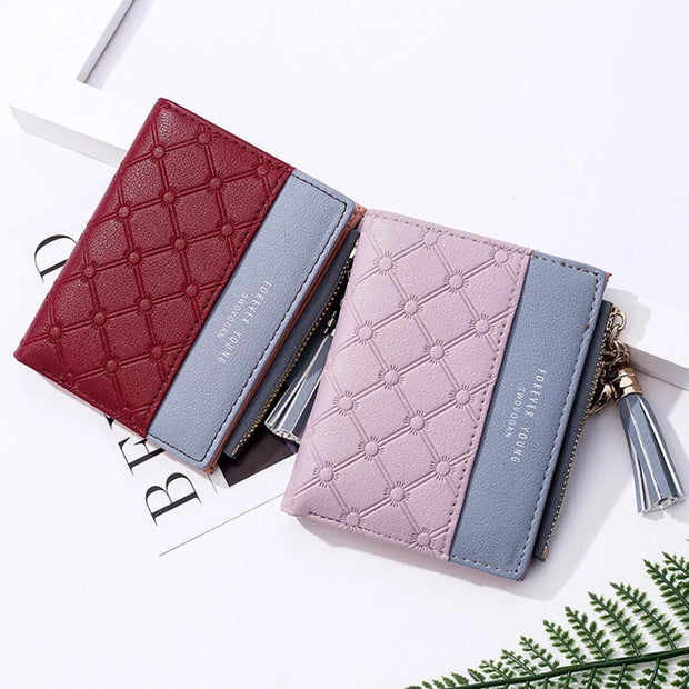 Fashion Women Wallets Female PU Leather Wallet Mini Ladies Purse Zipper Clutch Bag Money Card Holder for Women Girl(Gray)