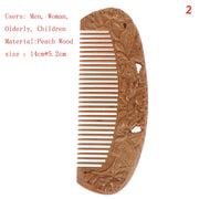 "Revitalize Your Hair with Our Natural Ebony Anti-Static Massage Comb - Portable, Wide-Toothed, and Made from Solid Wood!"