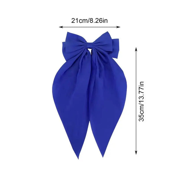 Hair Bow Clips for Women 2Pcs Silky Satin Hair Bows Hair Clip Metal Clips Hair Bow Hair Ribbon Ponytail Holder Accessories For