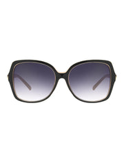 Women'S Oversized Fashion Sunglasses, Black Beige