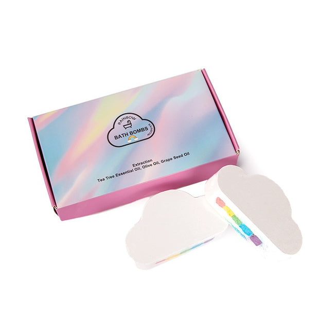 Rainbow Clouds Bath Salt Gift Box Bubble Sea Salt Exfoliating