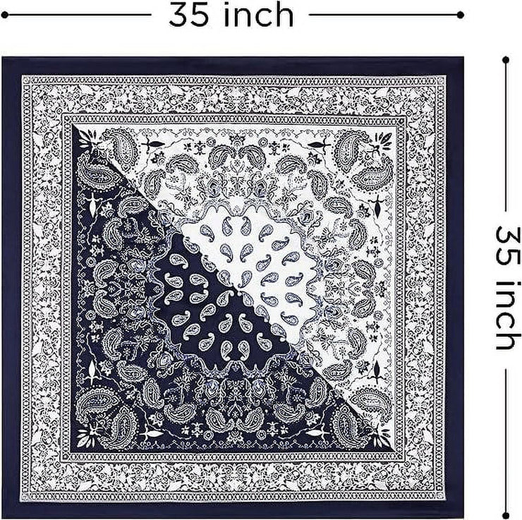 35'' Satin Head Scarf for Women, 4PCS Large Square Hair Scarf Silk Bandana Scarf for Hair Wrapping at Night