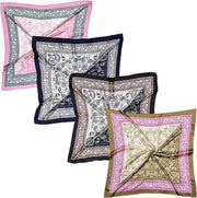 35'' Satin Head Scarf for Women, 4PCS Large Square Hair Scarf Silk Bandana Scarf for Hair Wrapping at Night