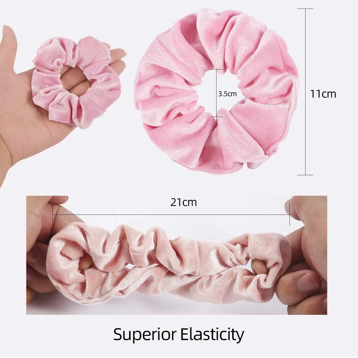 Velvet Scrunchies for Thick Hair, Hair Scrunchies for Women and Girls, Big Scrunchies for Ponytail Holder, with Storage Bag, 20 Pcs