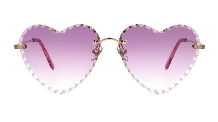 Women'S Heart-Shaped Fashion Sunglasses Rose Gold